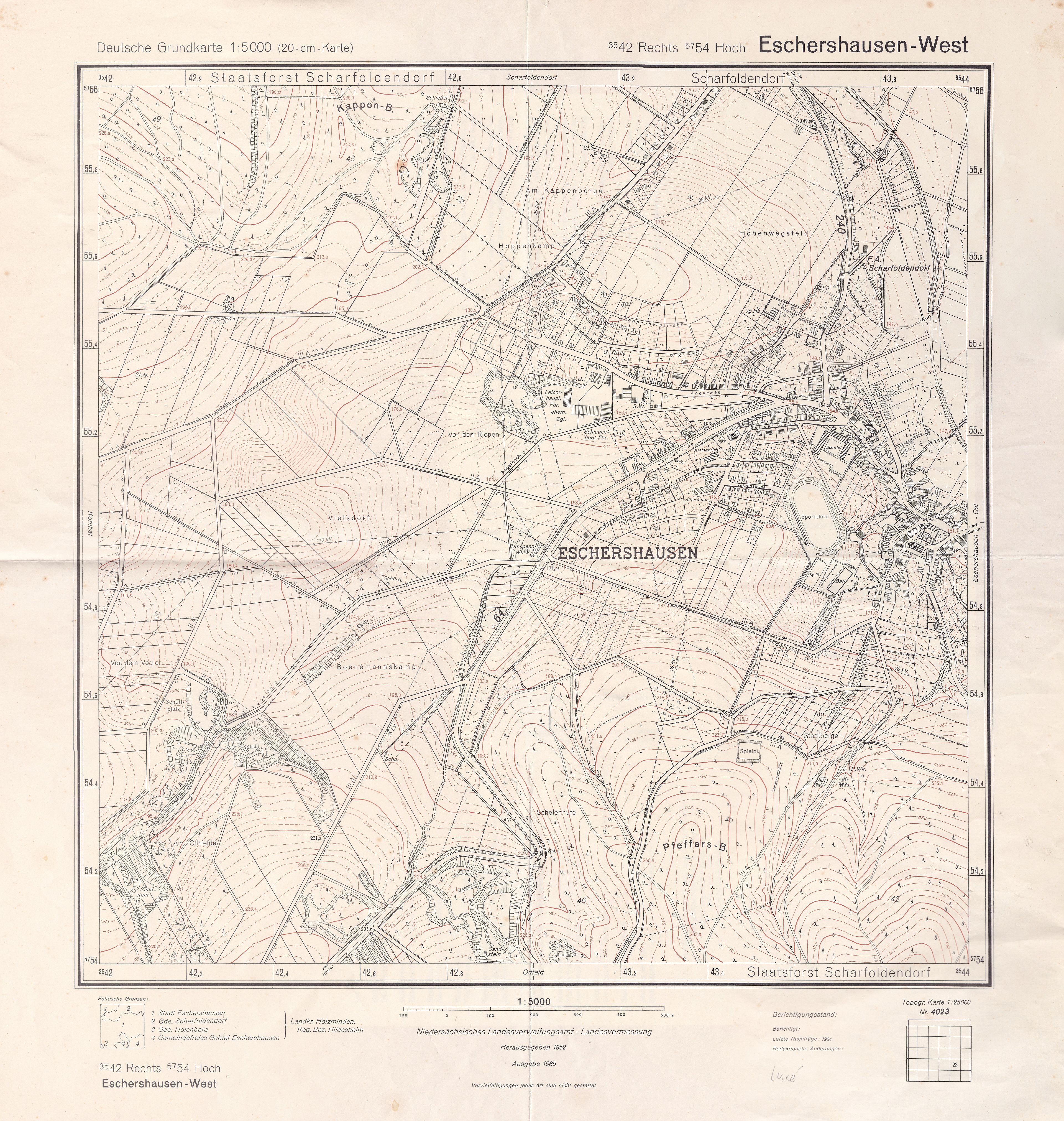 Deutsche Grundkarte 1952, Blatt Eschershausen-West